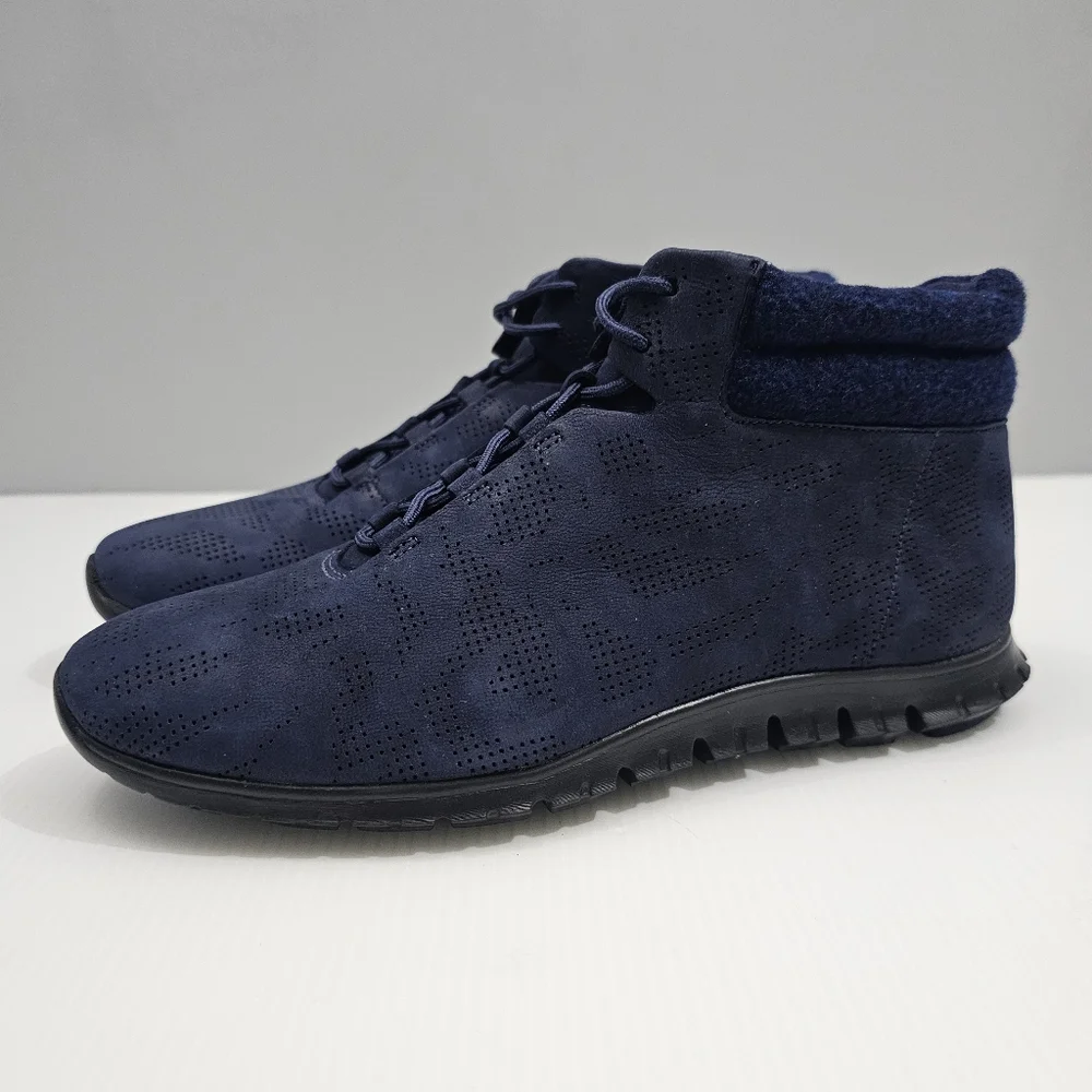 Cole Haan Zerogrand Ankle Boot Women 6 Blue Leather Perforated Lightweight Hiker